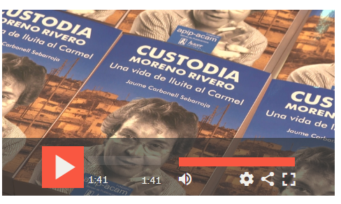 Presentació del llibre «Custodia Moreno Rivero» a la biblioteca El Carmel – Juan Marsé